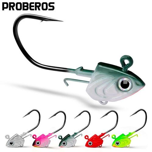 Generic Proberos 10pcs/lot High Carbon Steel Hooks 30-35-45g Jigging Head  Fishhooks Durable Head Fishing Hooks For Soft Worm Baits