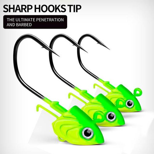 Generic Proberos 10pcs/lot High Carbon Steel Hooks 30-35-45g Jigging Head  Fishhooks Durable Head Fishing Hooks For Soft Worm Baits