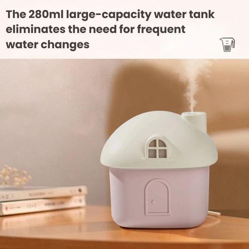 Generic Little House Shape Mini Desktop Humidifier - Pink - image 4