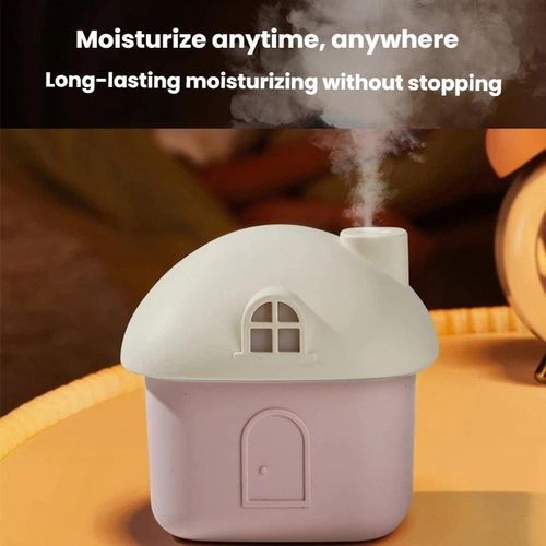 Generic Little House Shape Mini Desktop Humidifier - Pink - image 5