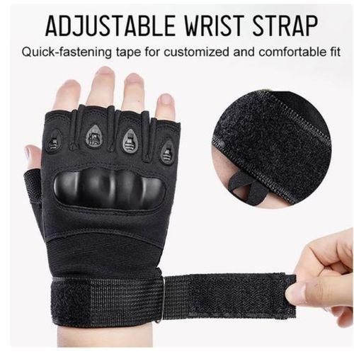 Generic Fingerless Gloves With Hard Knuckle Anti-Slip Adjustable Flash Sales - image 2