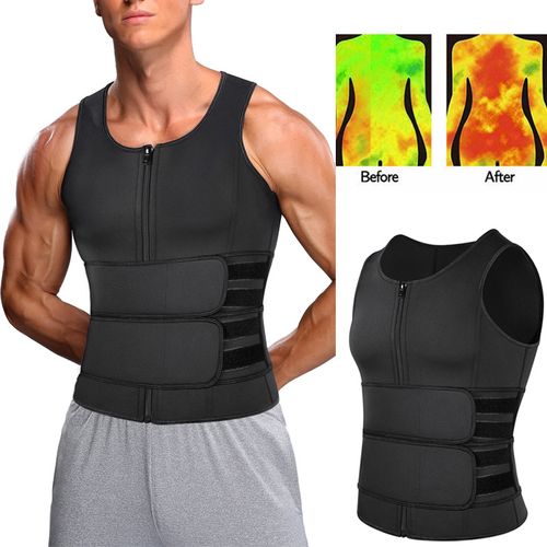 Fashion Neoprene Body Mangler For Mens Sauna Vest Waist Trainer Double Belt Shirt Corset For Sweat Abdomen Slimming Fitness Molder To Burn Fat Jumia Nigeria