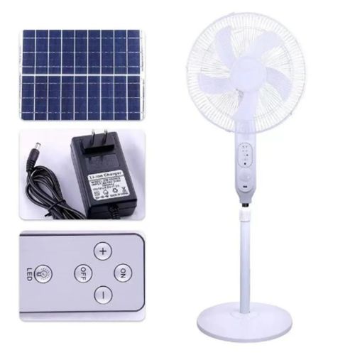 product_image_name-Generic-16" AC/DC Rechargeable Solar Fan With Panel And  Remote Control-1