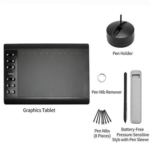 VINSA Graphics Tablet 10x6 Inch Professional Graphics Drawing Tablet 12 Express Keys with Support PC Laptop - image 8