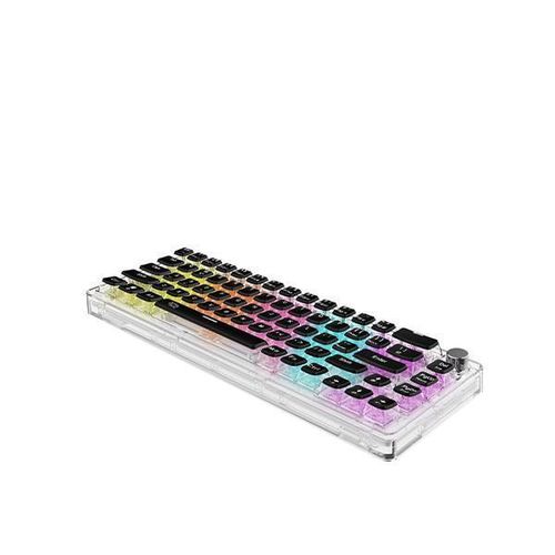 product_image_name-Generic-Porodo Transparent Wired real  Mechanical Keyboard with Aluminium  Rotary Knob-2