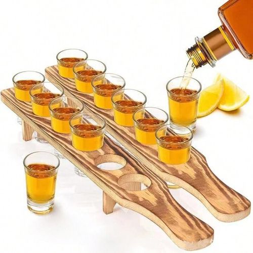 Generic Long Shape 6 HoleTequila Rack Without Glass