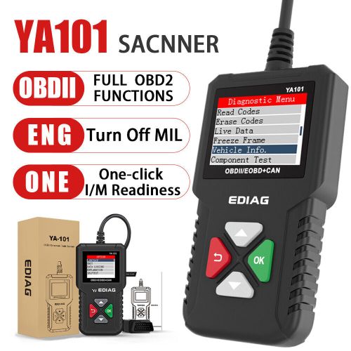 2024 Ver. EDIAG OBD2 Scanner YA-101 Auto Code Reader for Check Engine  Light,O2 Sensor,EVAP Test,On-Board Monitor Test,Smog Check,OBD2 Diagnostic  Scan