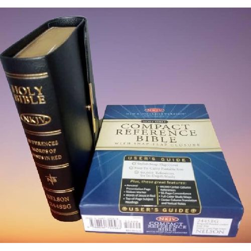 Generic NKJV Compact Reference Bible With Stylish Snap-Flap Leather Cover, 60,000 References - image 2