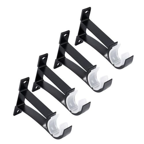 Curtain Rod Holders Brackets Black Curtain Rod Bracket, 4 Pack