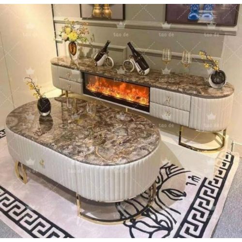 Generic Italian Fireplace TV Stand And Center Table For Smart Home - image 3