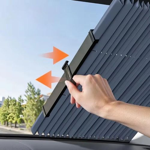 Generic 70CM Retractable Windshield Sunshade, Triple Suction Cup UV Heat Block Sun Shade - image 2