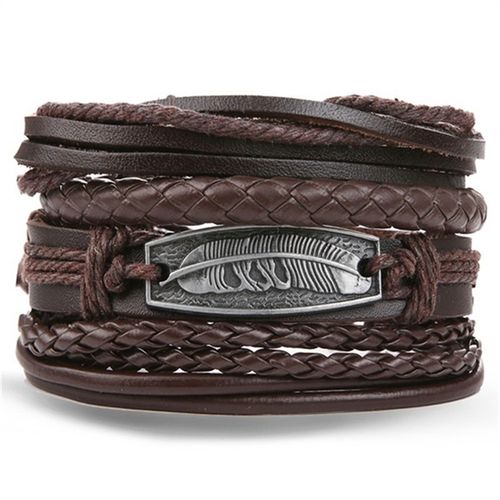 Braided Wrap Leather Bracelets For Men - Vintage, Life Tree