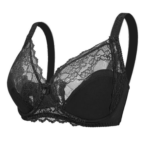 Non-padded Underwire Lace Bra - Black - Ladies