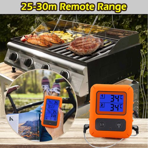 Digital Oven Thermometer Kitchen Meat Thermometeer Fahrenheit Celsius  Conversion Countdown/Timer LCD Backlight BBQ Thermometer