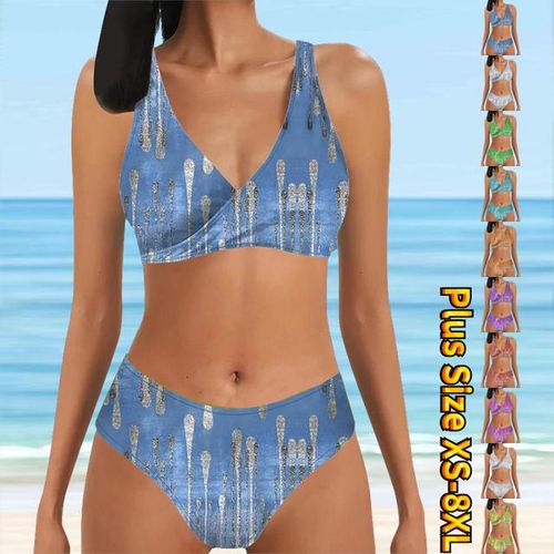 Women New Design Printing Swimwear Two Piece Set Swimming Suit