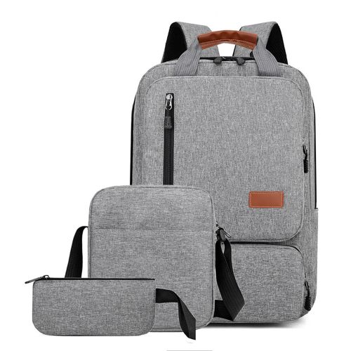 Generic 3pcs Backpack Set Laptop Backpack Shoulder Bag Small Pocket Grey Jumia Nigeria