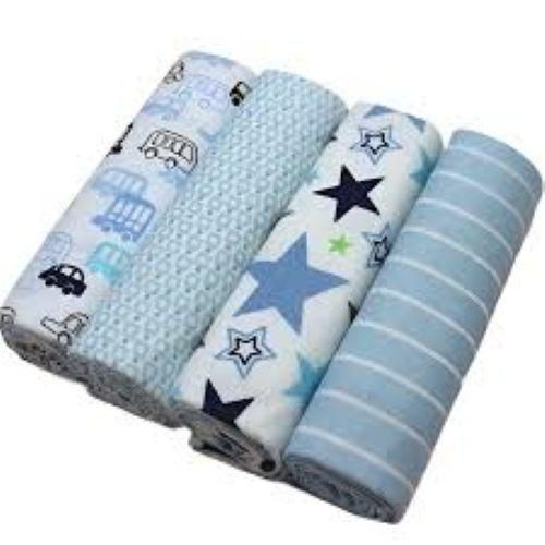 Fashion Baby Blanket & Swaddling- 4 Pcs/Pack - Multicolour - image 3