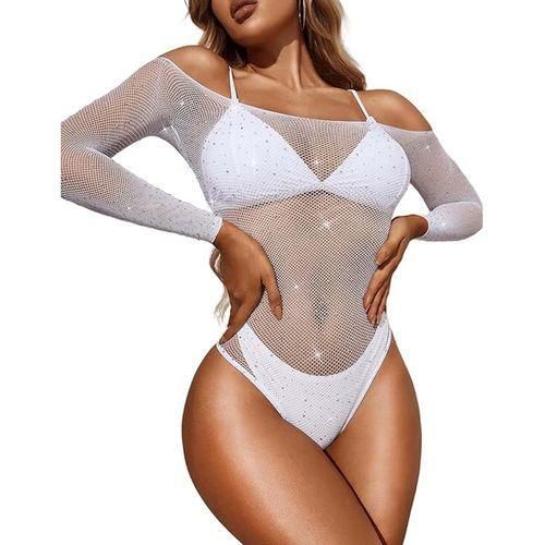 product_image_name-RUNSONE-Women Sparkle Sexy Bodysuit Fishnet Rhinestone Sheer Teddy Bodystocking Gift-3