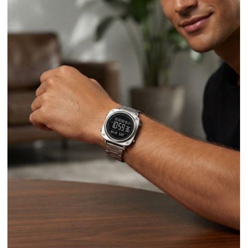 Skmei Square  Stainless Steel Digital Wrist Watch Silver - image 2