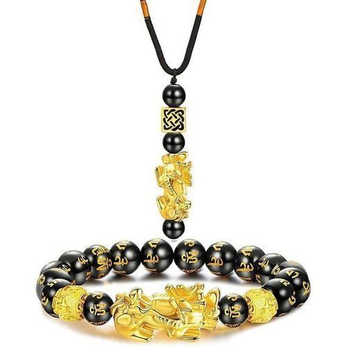 Gemstones.gh - Authentic Feng Shui Obsidian Bracelet only real obsidian has  vibrational energy! The Feng Shui wealth bracelet is a popular amulet to  attract wealth and fortune. Pixiu is a known symbol