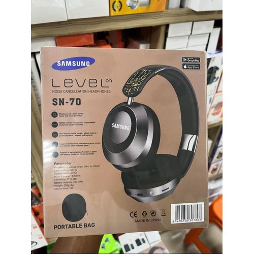 product_image_name-Samsung-SN-70 ANC Level NOISE CANCELLATION HEADPHONES - Comfortable Cushioned Ear Cups, Gaming Headphone - Compatible with Smartphones & Computers,  - Modern Headset ( Black )-3
