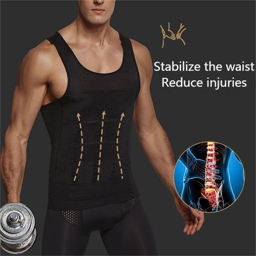 Fashion Men Slim Compression Tummy Belly Body Shaper Vest Underwear Trainer  Shapewear