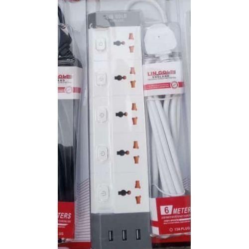 product_image_name-Generic-UltraPower 6-Way Heavy Duty Extension Socket (6M Cable + USB Ports)-2