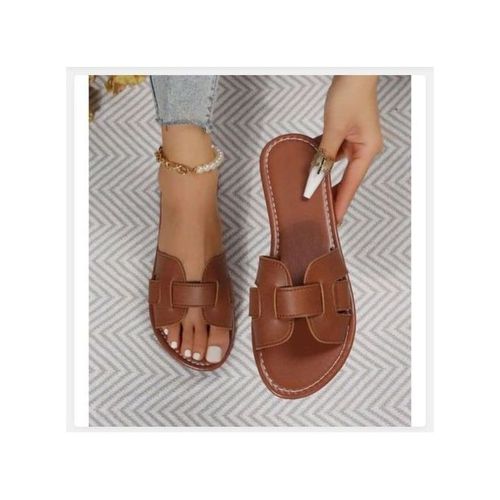 product_image_name-Fashion-Brown Female Slippers-1