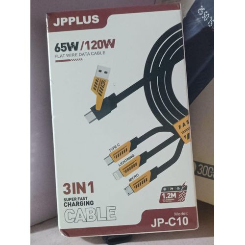 product_image_name-Generic-3-In-1 Fast Charging Cable – Type-C / iPhone / Micro USB – Durable Flat Cable-1