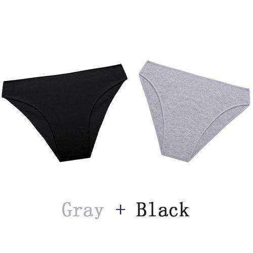 M-2XL Cotton Panties Women's Underwear Solid High Waist Briefs