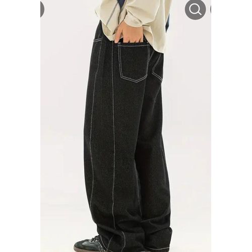 product_image_name-Fashion-Asake Bootleg Padded Black Zigzag  Jeans-1