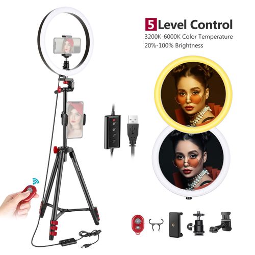 Neewer 10 Selfie LED Ring Light with Tripod Stand Phone Holders