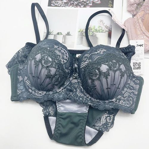 Lace and Mesh Underwired Bralette and Panty Lingerie Set