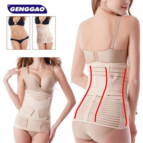 Postpartum Belly Wrap Shapewear 3 in 1 Support Recovery Girdle Wrap Waist  Slimming Body Shaper Trainer Belly- Postnatal Waist Trainer Corset -  C-Section Recovery Band Abdominal Girdle 