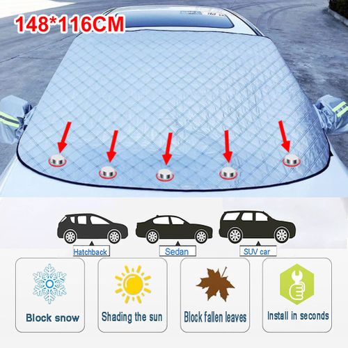 Generic (B)4-Layer Car Windshield Cover Magnetic Sun Shade Snow