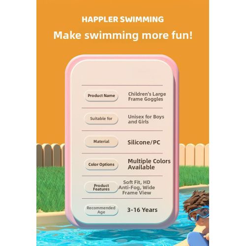 product_image_name-Generic-HD Kids Large Frame Swimming Goggles 6-14 Age Group Waterproof Anti-fog Leak-proof Clear HD Vision Soft Comfortable Children Swim Eyewear-4