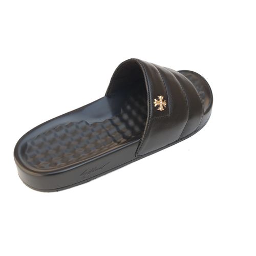 product_image_name-Fashion-Trendy Slide Summer Slippers / (Logo) - Black-5