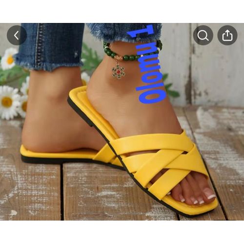 Fashion Express Yellow slippers for ladies - image 2