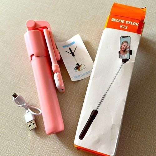 product_image_name-Generic-R1S Bluetooth Remote Control 3 In 1 Selfie Stick R1S Selfie Stick With LED Light-1