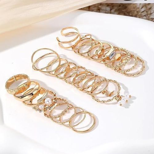 product_image_name-Avsty-24 pieces Gold Knuckle Rings Set For Women Vintage Stackable Joint Finger Midi Rings Dainty Cubic Zirconia Crystal Simple Twist Hollow Cute Rings Pack Jewelry Gift-6