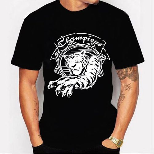 product_image_name-Fashion-Men's Black Awesome T-shirt Tiger Branded - Black-1