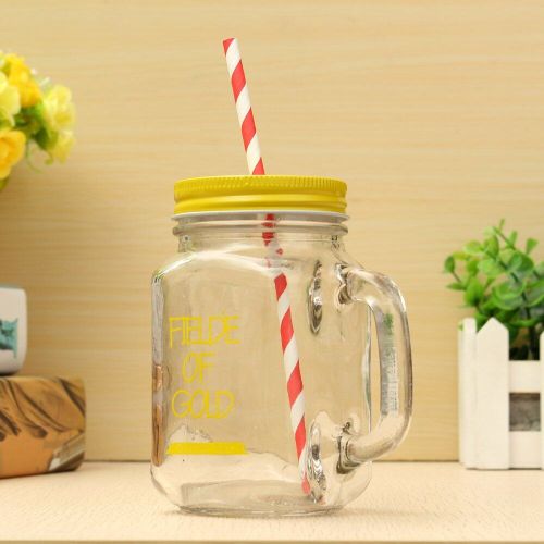 Glass Cup Transparent Milk Mugs With Ball Handle Creative Drinking