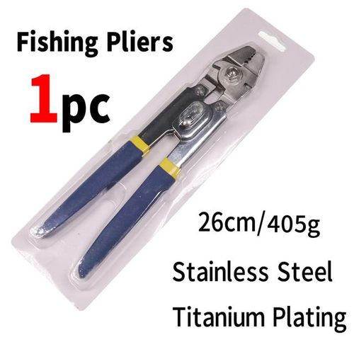 Generic Saltwater Fishing Stainless Steel Multifunctional Fishing Pliers  Steel Wire Cutter Hook Tying Tool With Crimps Tube Free Box