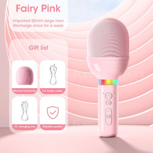 Karaoke Microphone Bluetooth Wireless Portable Home Singing Machine With  Duet Sing/record/play/reverb For Adult/kid Gift