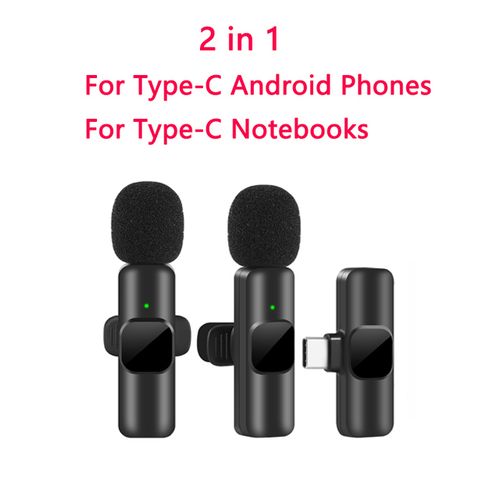 Lavalier Wireless Microphone Audio Video Recording Mini Mic For  Android/iphone