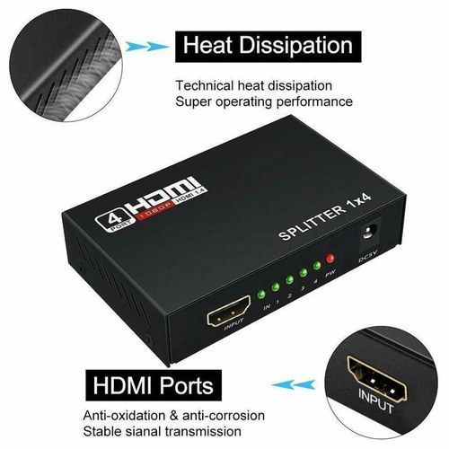 product_image_name-Generic-HDMI Splitter 4 Way Full HD 4 Port Hub 3D 4K 1080p-5