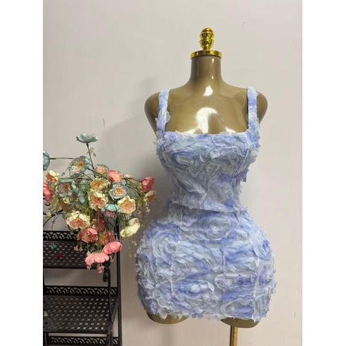 Yolanda Three dimensional rose with elasticity, breathability, adjustable shoulder straps, women's dress - image 2