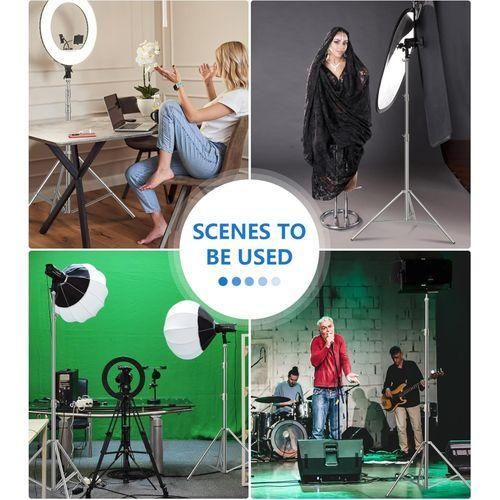 Generic 2pcs Stainless Steel Heavy Duty Light Stand, 9ft/2.8m Spring-Cushioned Tripod Stand - image 3
