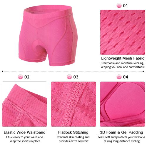 Women Bike Underwear 3d Gel Padded Bicycle Briefs Mtb Cycling