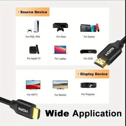 product_image_name-Generic-HDMI Cable - 4K 60Hz 18Gbps High-Speed 2.0 Braided HDTV Cable - 4K 60Hz HDR Video, 1080P HDCP Compatible With Ethernet Monitor, PS4 & PS3 HDTV 4K Fire/Netflix, Video Transfer.-2